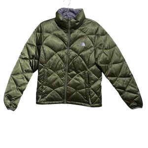 North Face Small Green 550 Goose Down Insulated Puffer Winter Coat Warm